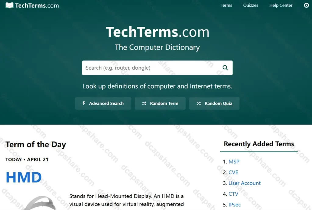 在线计算机技术术语词典:TechTerms