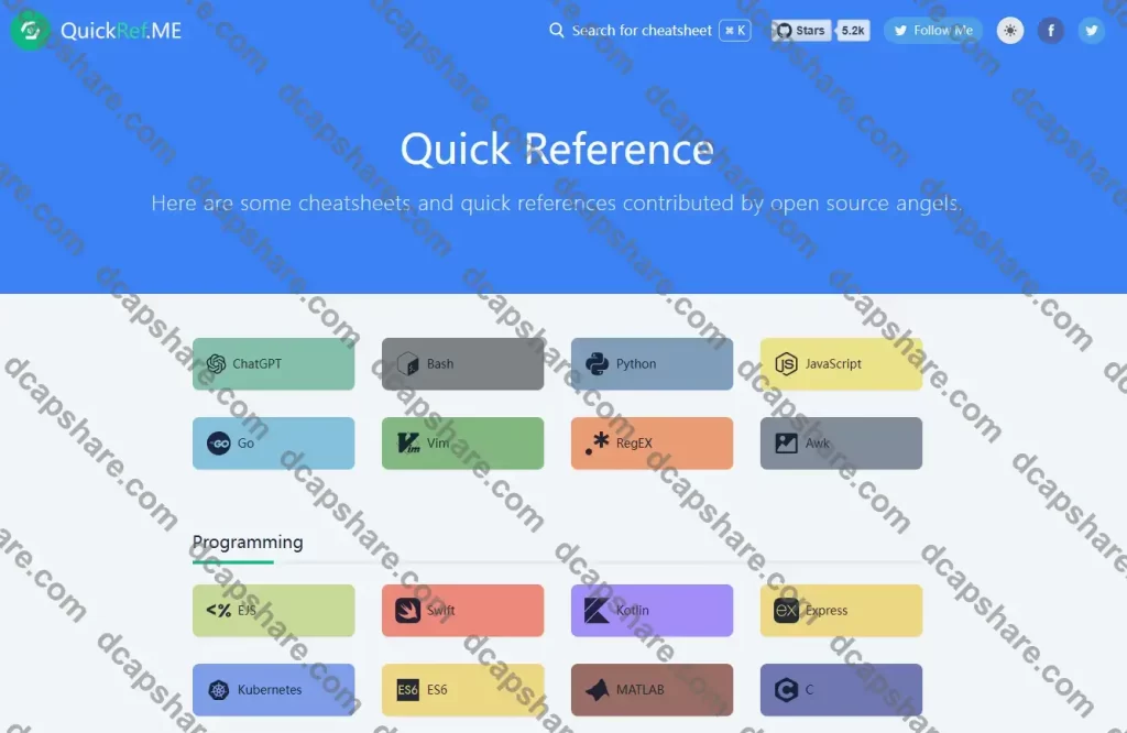 开发人员快速参考备忘清单速查表:Quick Reference