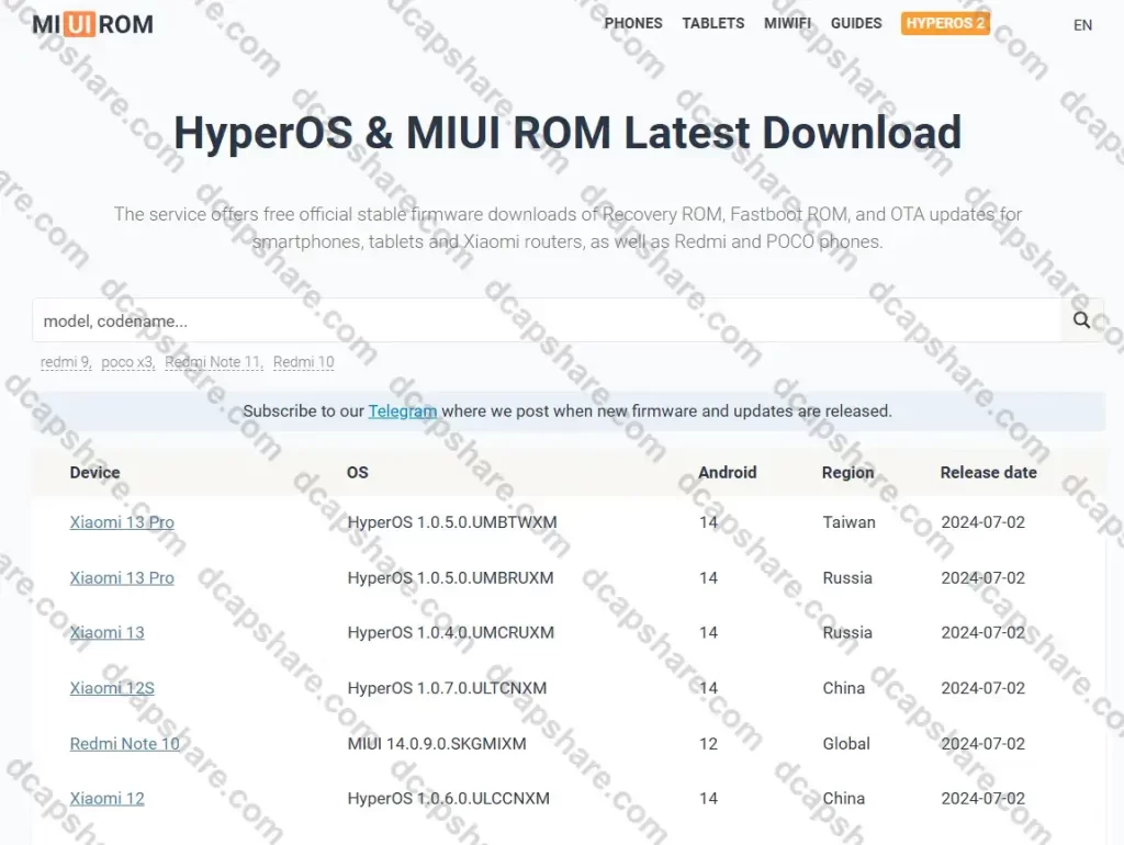 最新官方 HyperOS 和 MIUI ROM站