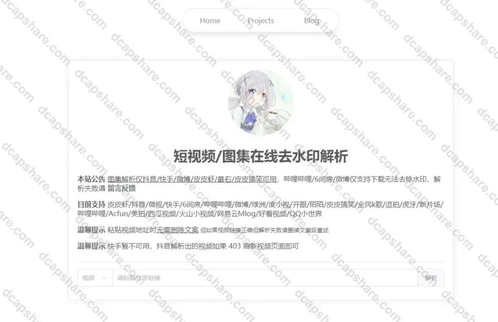 在线短视频解析去水印工具:I Am I实验室