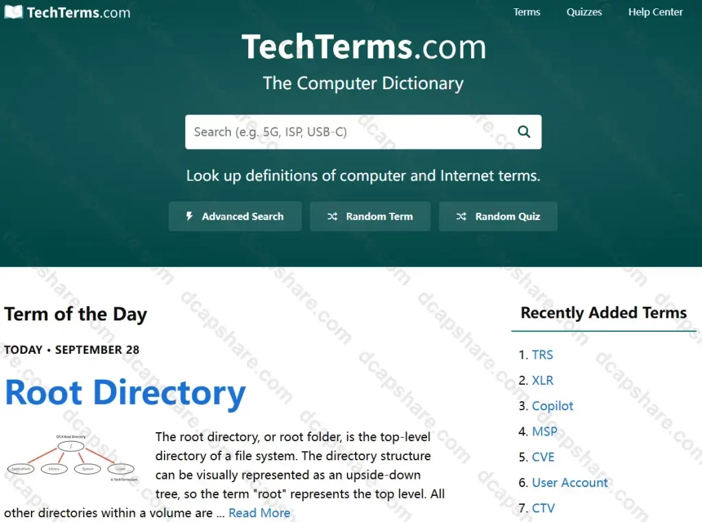 在线计算机技术术语词典:英文(TechTerms)