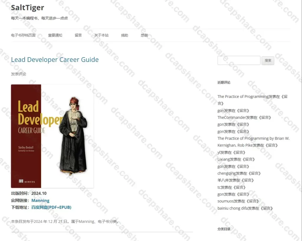 英文原版技术类编程电子书pdf&epub&mobi&azw3格式:SaltTiger